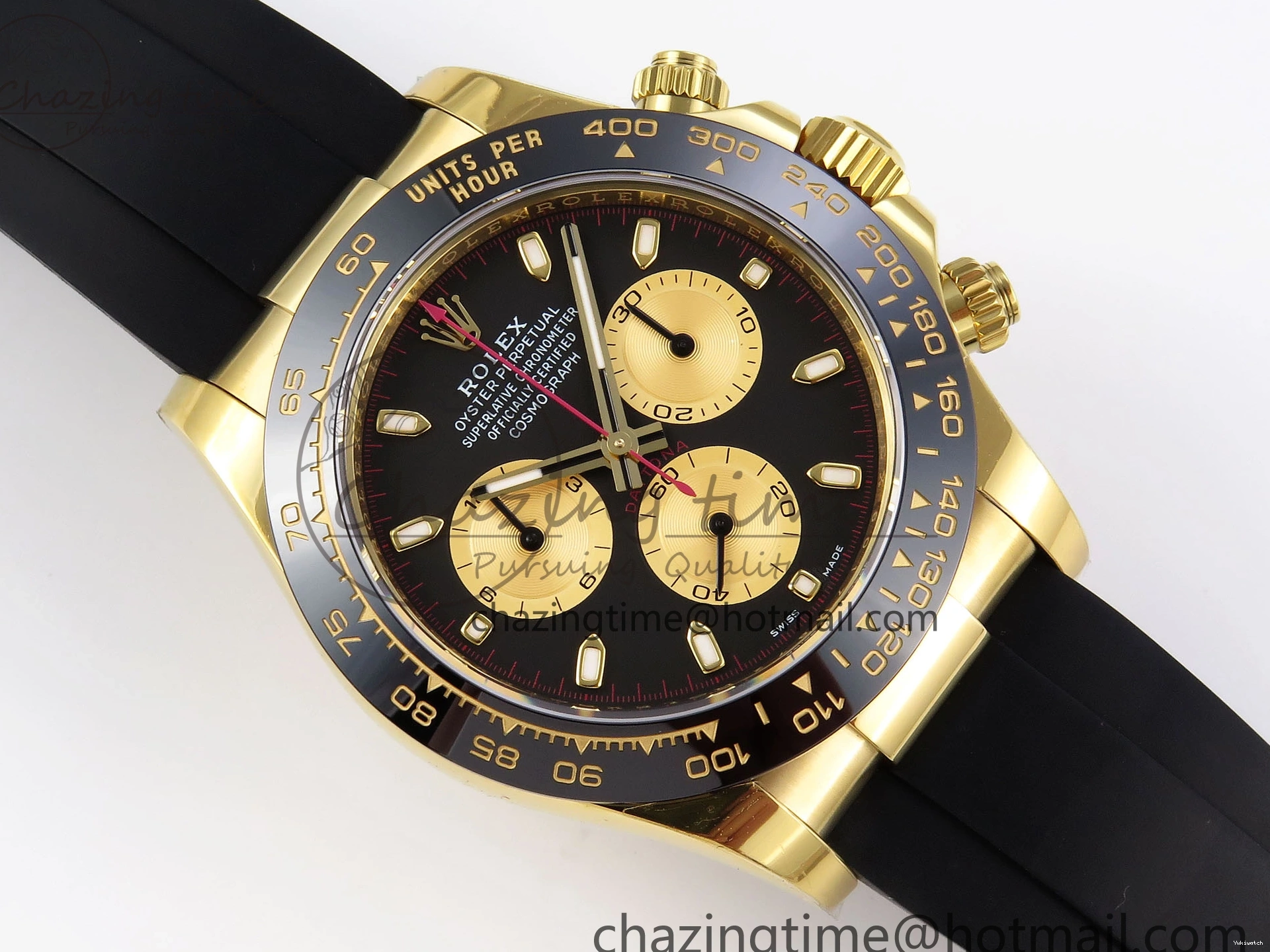 EDITION DAYTONA STRAP 116518 DIAL 1:1 YG BLACK RUBBER APSF ON SH4130 BEST OYSTERFLEX 0426